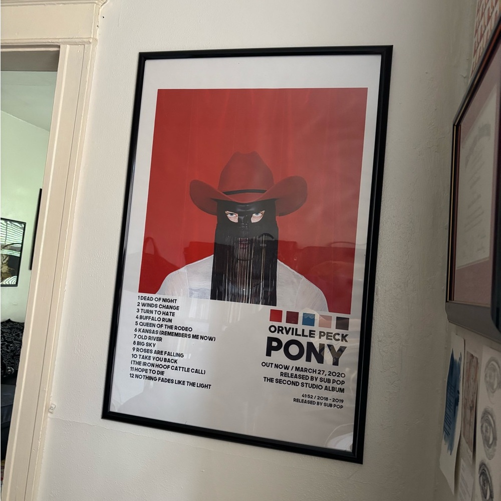 Orville Peck 'Pony' Album Canvas Art Print - Red and Black